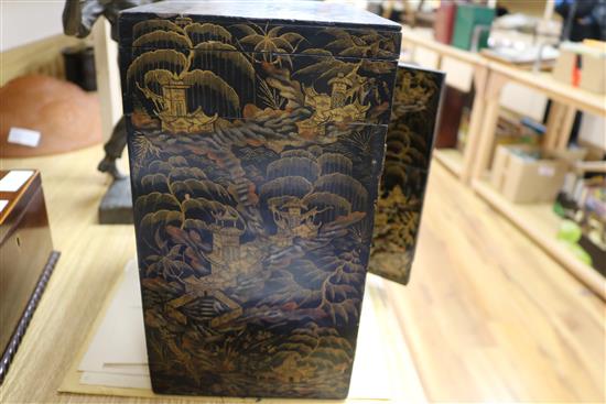 A Regency Japanned chinoiserie cabinet